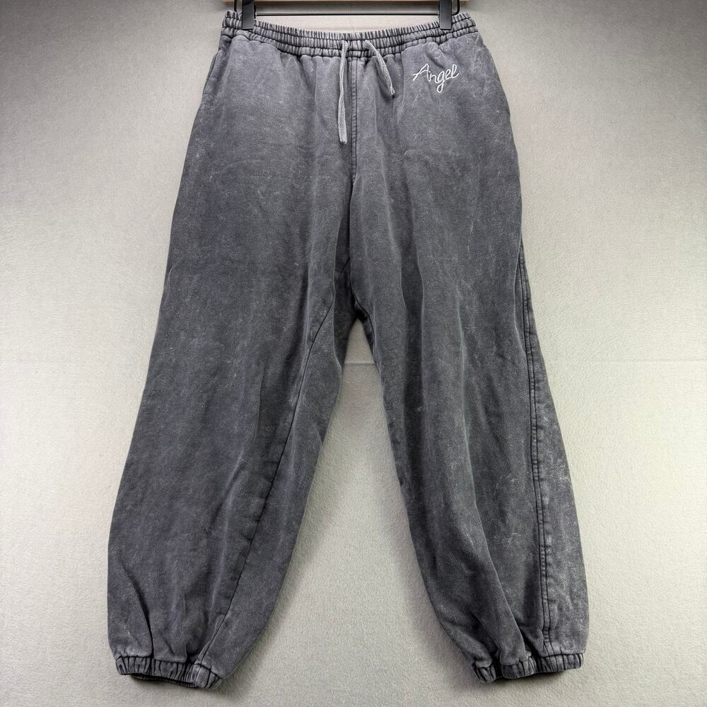 Motel Rocks Women’s Gray Acid Wash Joggers Size L Casual Sweatpants